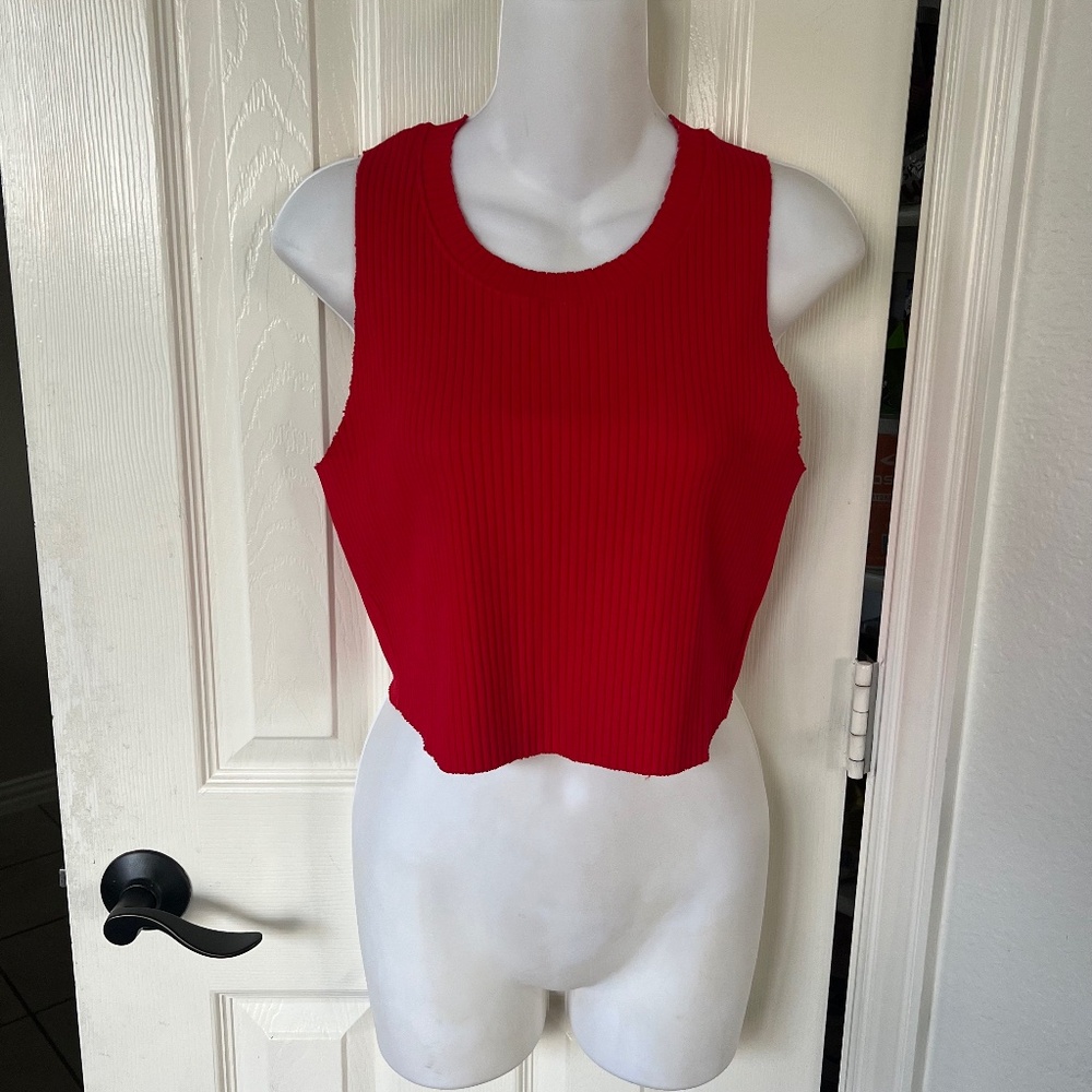 Cotton Citizen Ibiza Crop Tank in Cherry